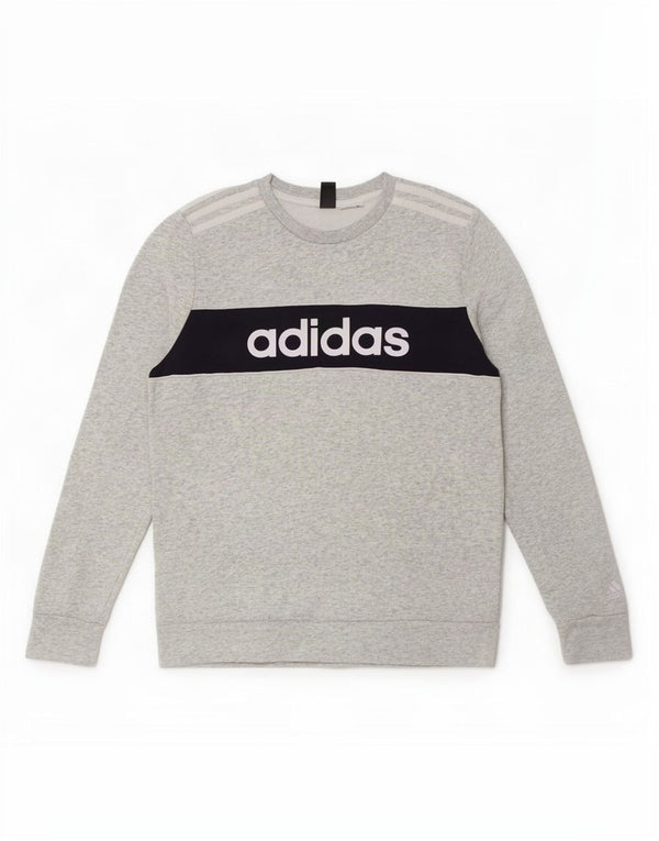 Adidas Womens Graphic Sweatshirt Jumper UK 10 Small Grey Colourblock