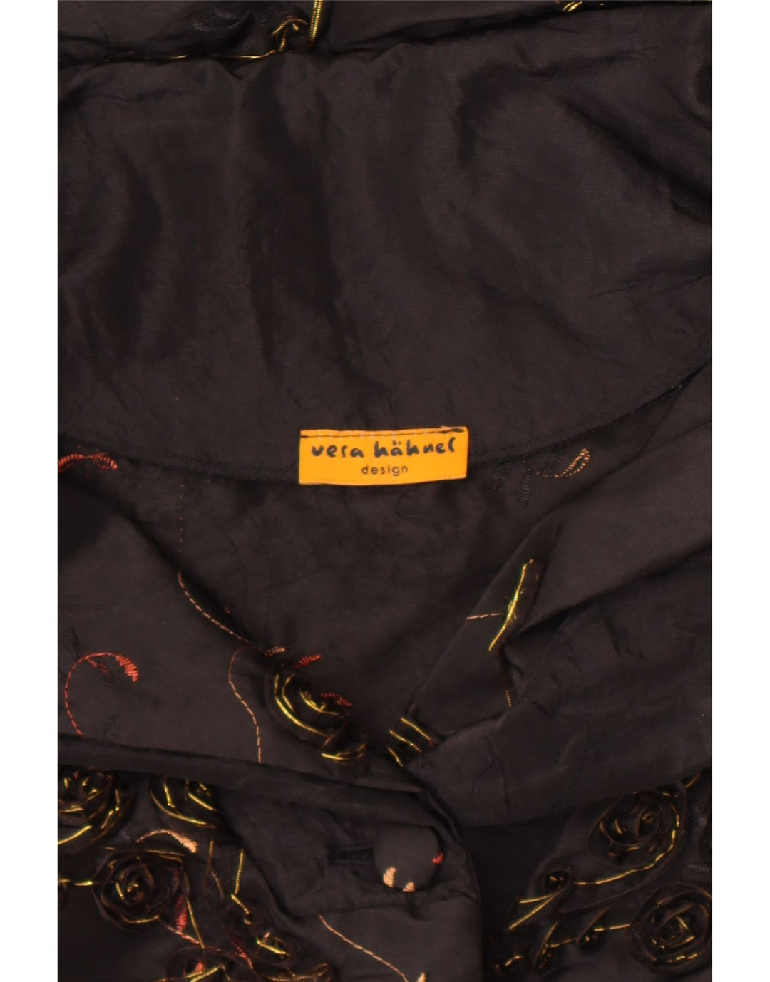 Vintage Womens Bolero Jacket UK 14 Large Black Floral