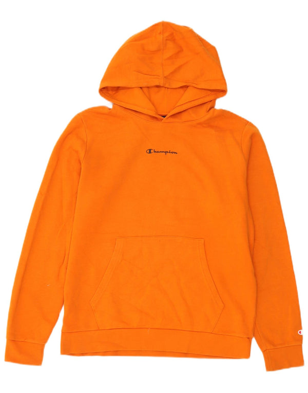 Champion Boys Hoodie Jumper 15-16 Years 2XL Orange Cotton
