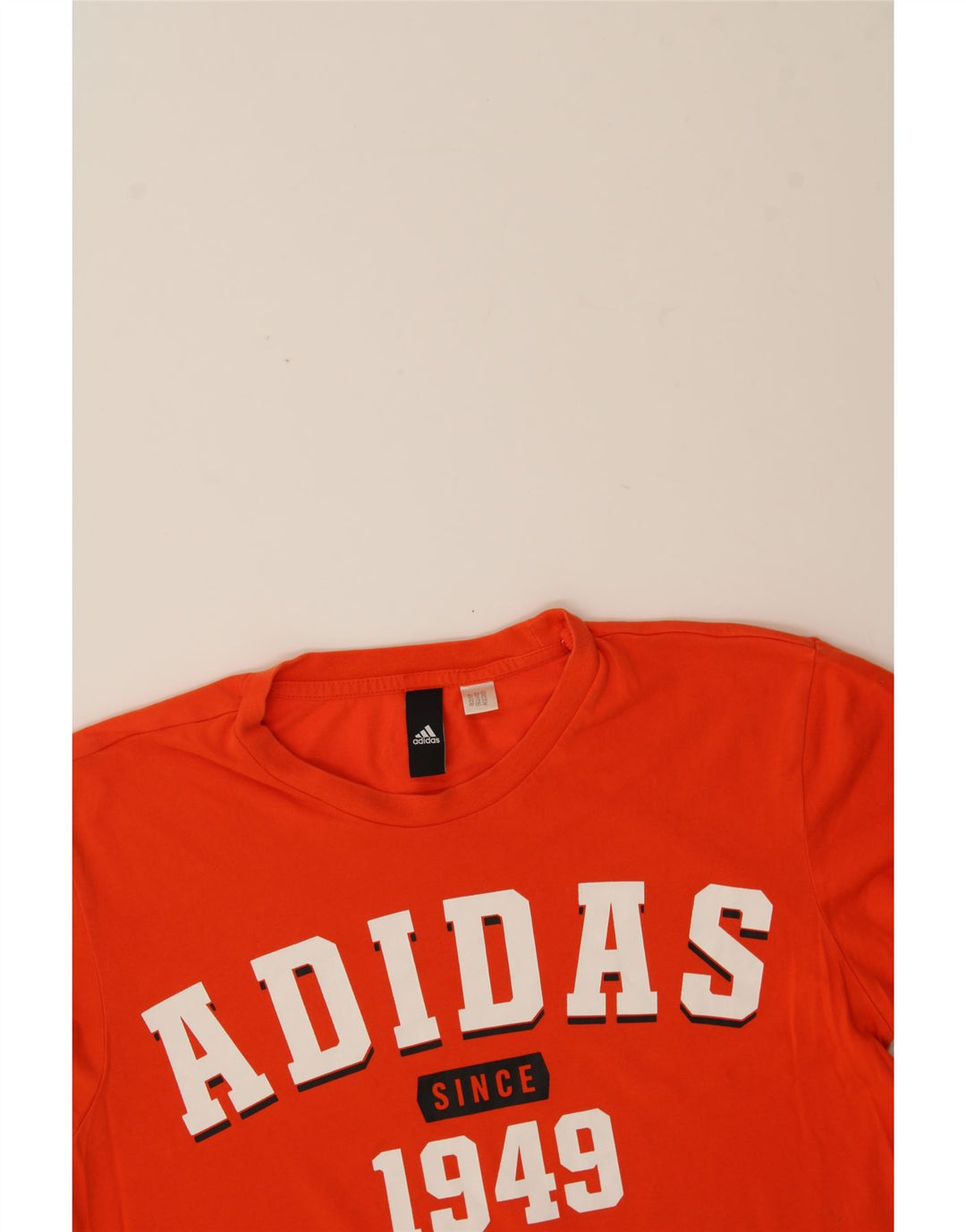ADIDAS Mens Graphic T-Shirt Top Small Orange Vintage Adidas and Second-Hand Adidas from Messina Hembry 