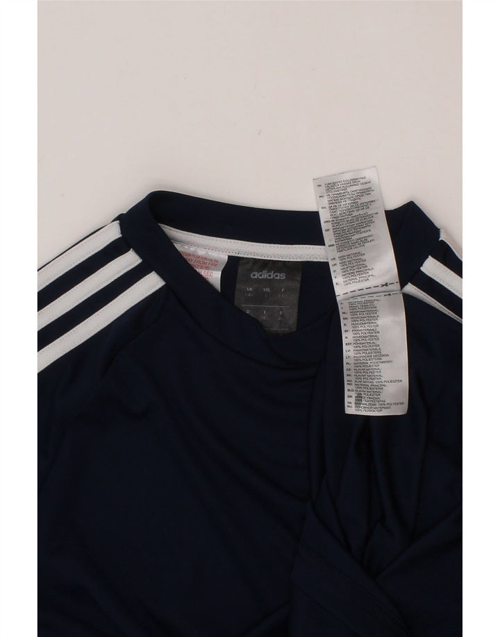 ADIDAS Boys Climalite T-Shirt Top 9-10 Years Navy Blue Polyester