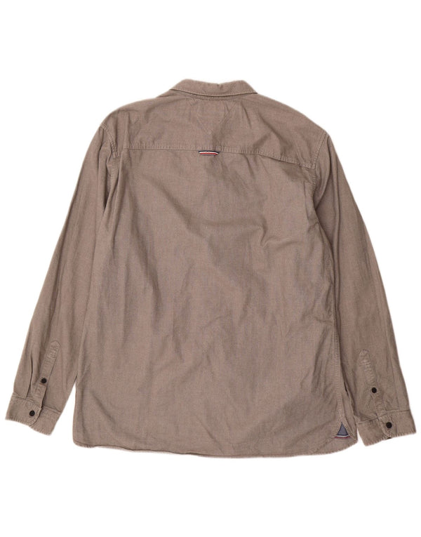 Tommy Hilfiger Mens Regular Fit Shirt XL Grey Cotton