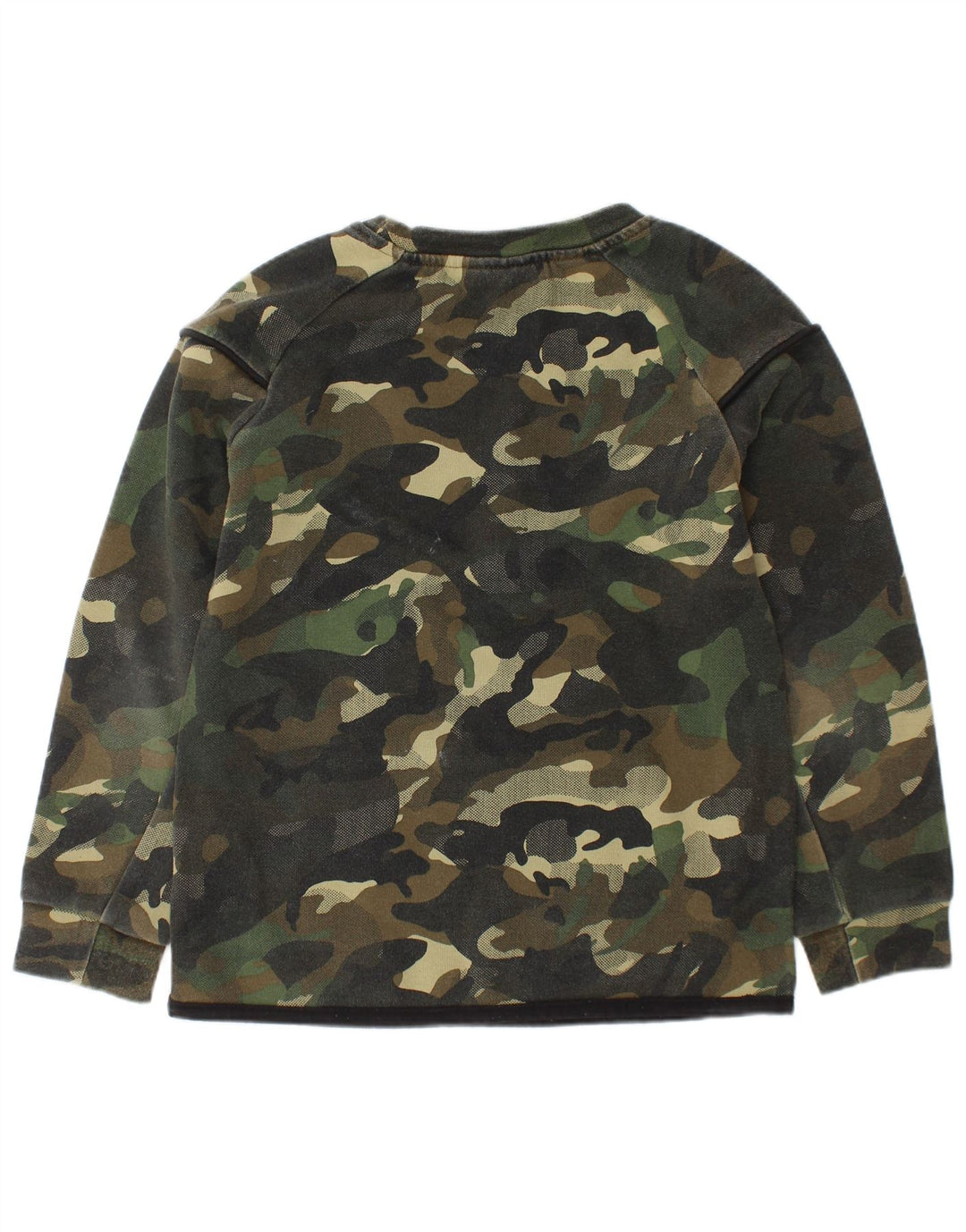 NIKE Boys Graphic Sweatshirt Jumper 5-6 Years Medium  Green Camouflage