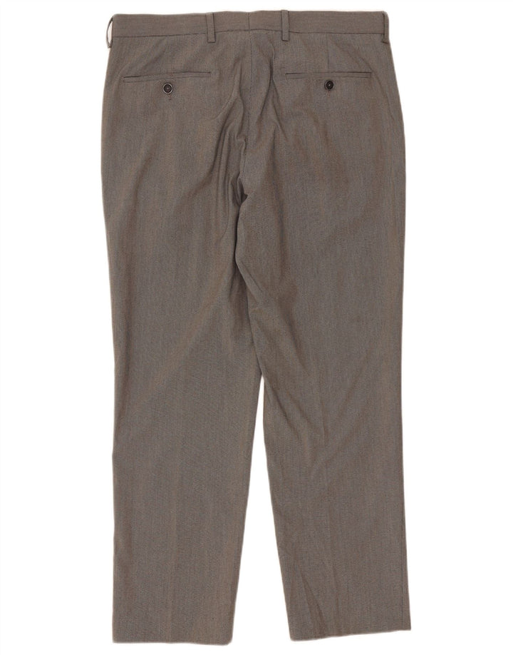 Marks & Spencer Mens Pegged Suit Trousers W34 L29 Grey