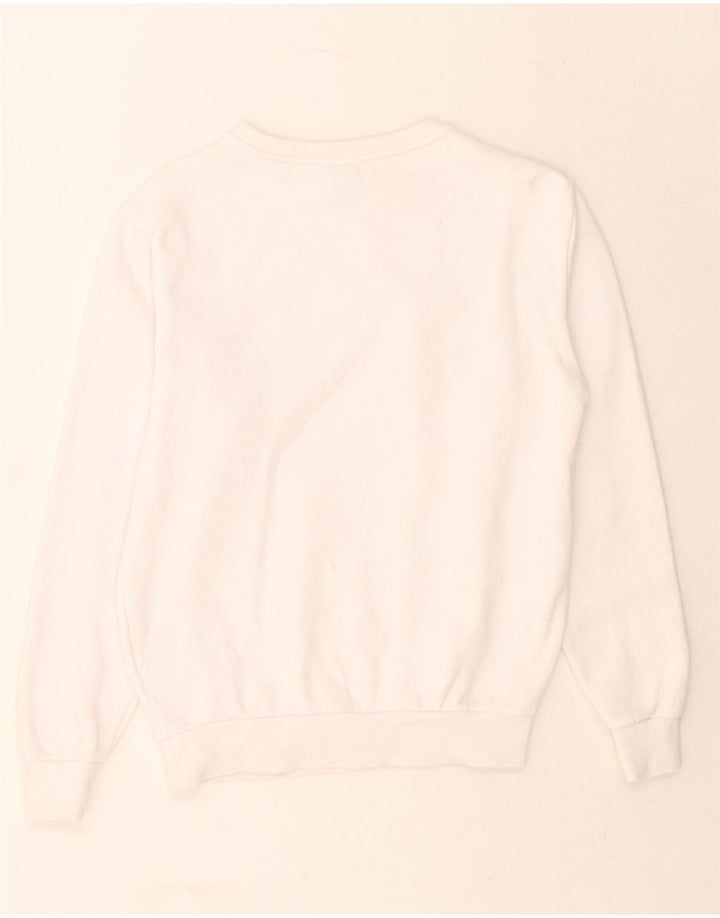 ELLESSE Womens Graphic Oversized Sweatshirt Jumper UK 8 Small White Cotton Vintage Ellesse and Second-Hand Ellesse from Messina Hembry 