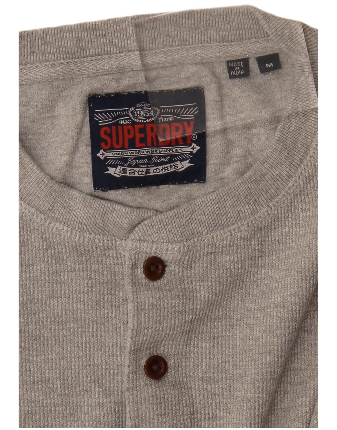 SUPERDRY Mens Top Long Sleeve Medium Grey