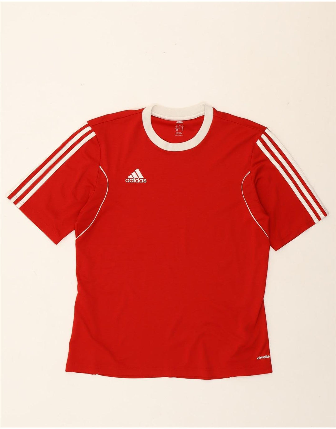 Adidas Mens Climalite T-Shirt Top Medium Red Polyester