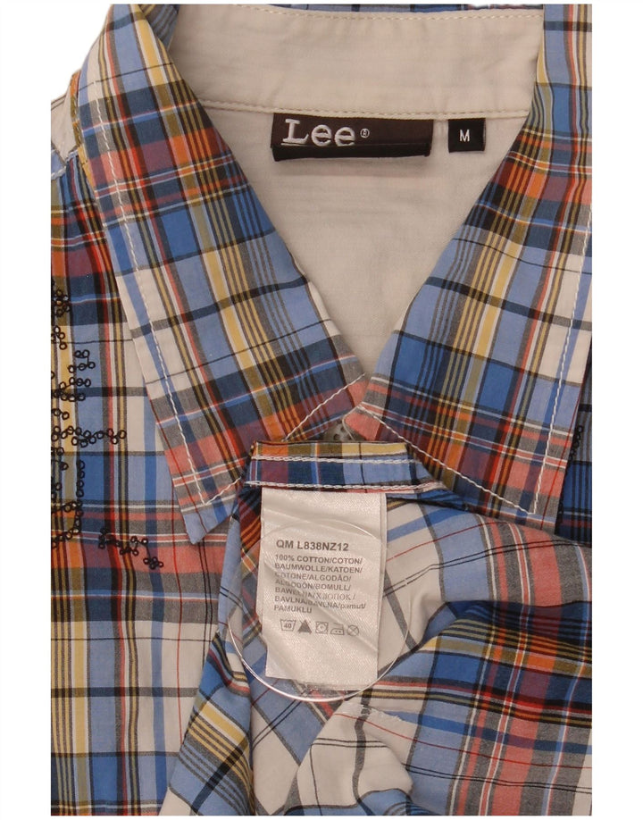 Lee Mens Graphic Short Sleeve Shirt Medium Multicoloured Check Cotton
