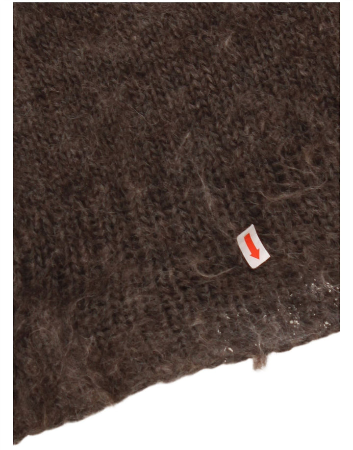 VINTAGE Mens Vest Tank Top Medium Brown Fair Isle