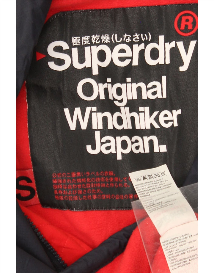 SUPERDRY Mens The Windhiker Windbreaker Jacket UK 36 Small Navy Blue