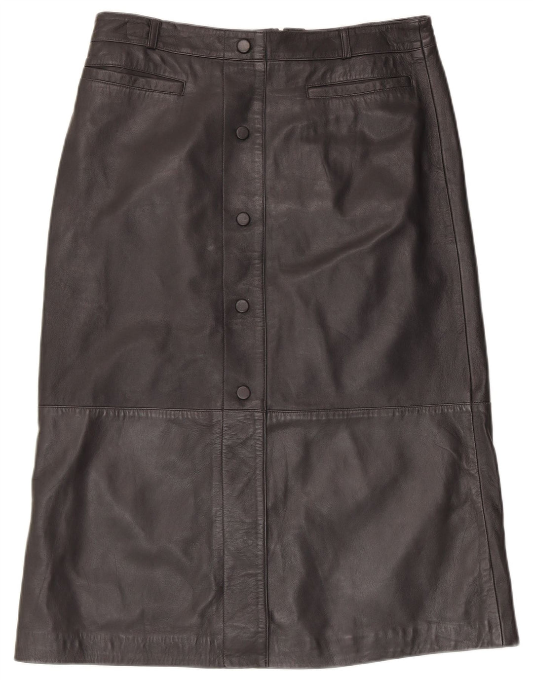 MINT VELVET Womens Leather Skirt UK 14 Large W34  Black Leather