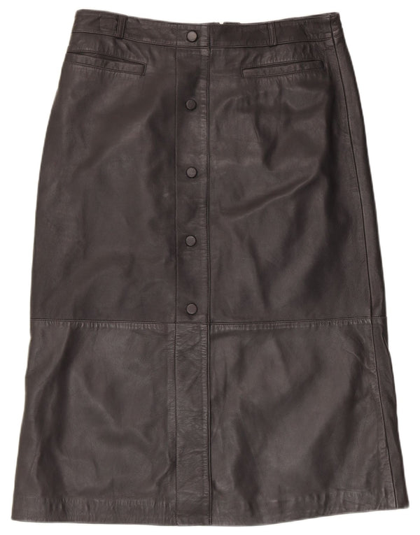 MINT VELVET Womens Leather Skirt UK 14 Large W34  Black Leather