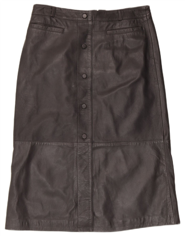 MINT VELVET Womens Leather Skirt UK 14 Large W34  Black Leather