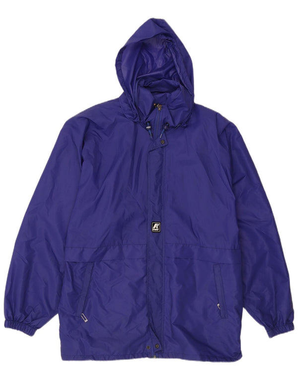 K-Way Mens Hooded Rain Jacket UK 42 XL Blue