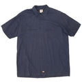 DICKIES Mens Tall Short Sleeve Shirt 2XL Navy Blue Polyester