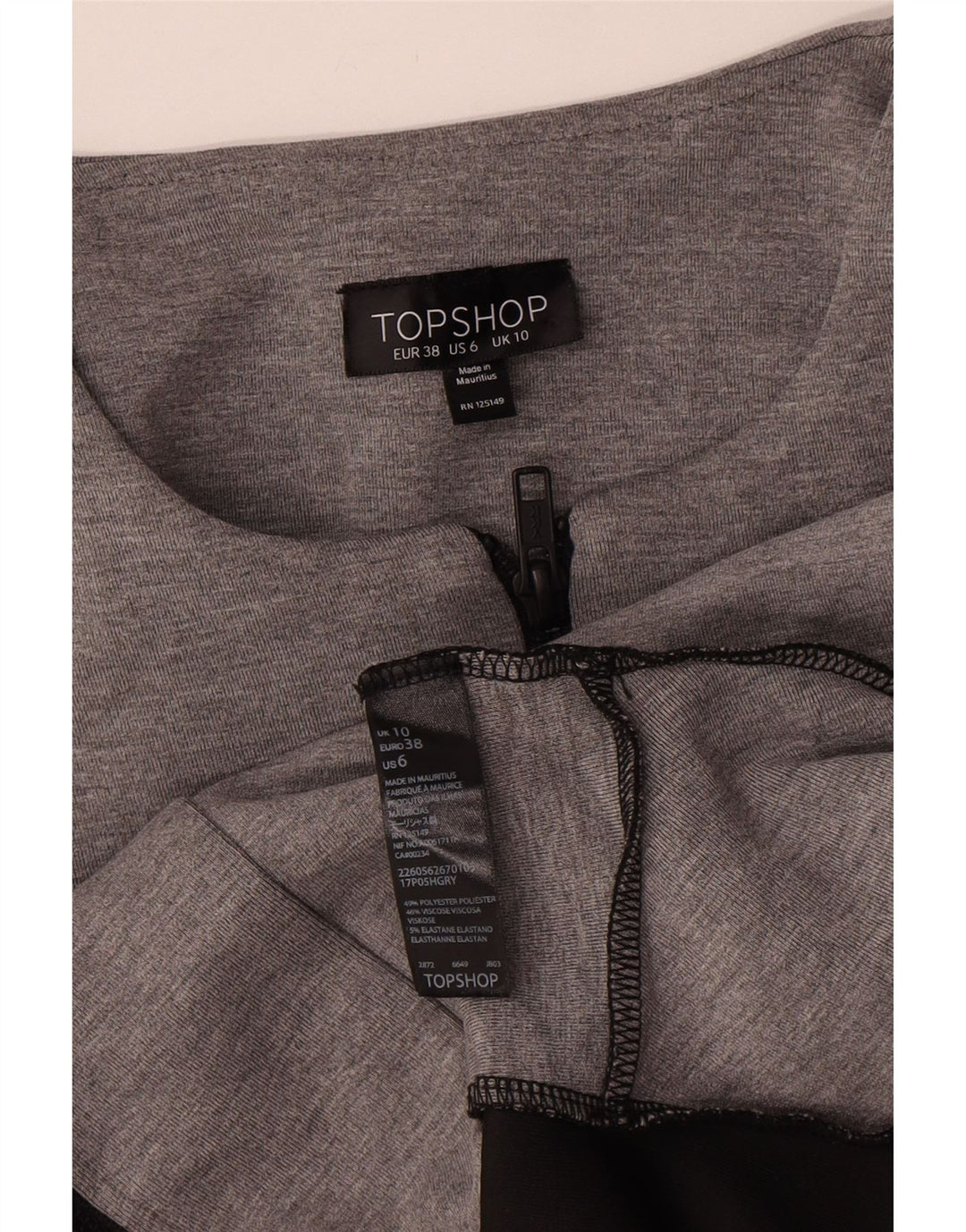 Topshop Womens Full Zip Blazer Jacket UK 10 Small Grey Colourblock