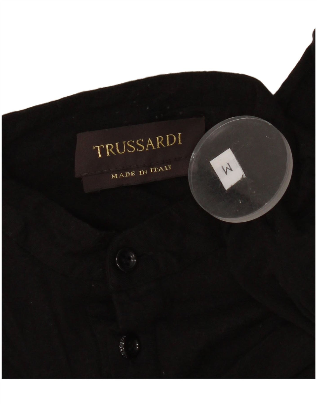 Trussardi Womens Graphic Polo Shirt UK 14 Medium Black