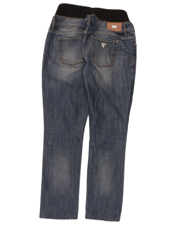 Guess Womens Straight Jeans W24 L28 Blue Colourblock