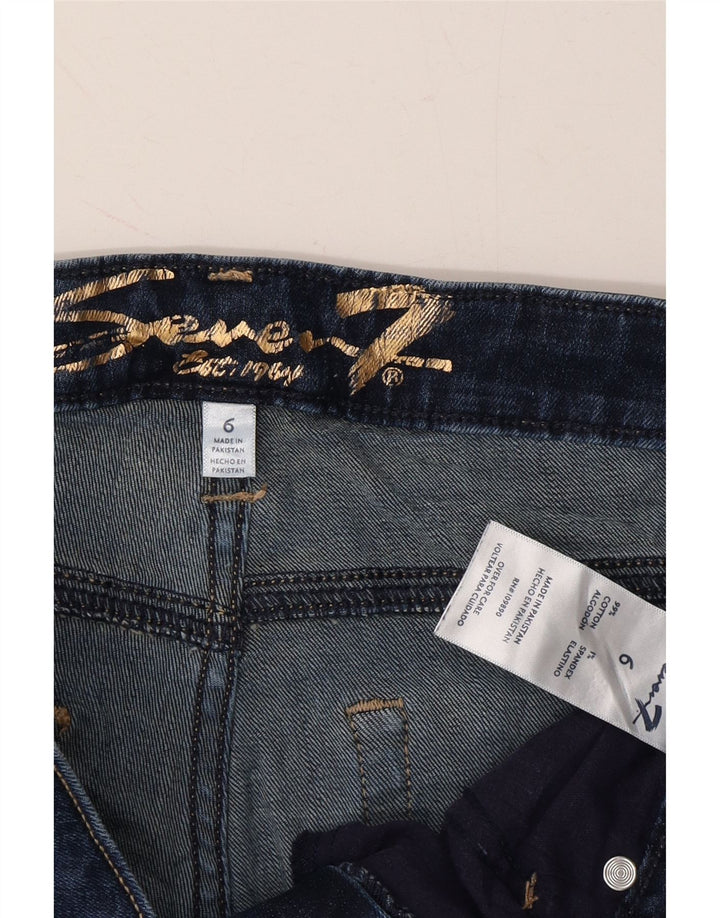 SEVEN 7 Womens Denim Shorts US 6 Medium W32 Navy Blue Cotton Vintage Seven 7 and Second-Hand Seven 7 from Messina Hembry 