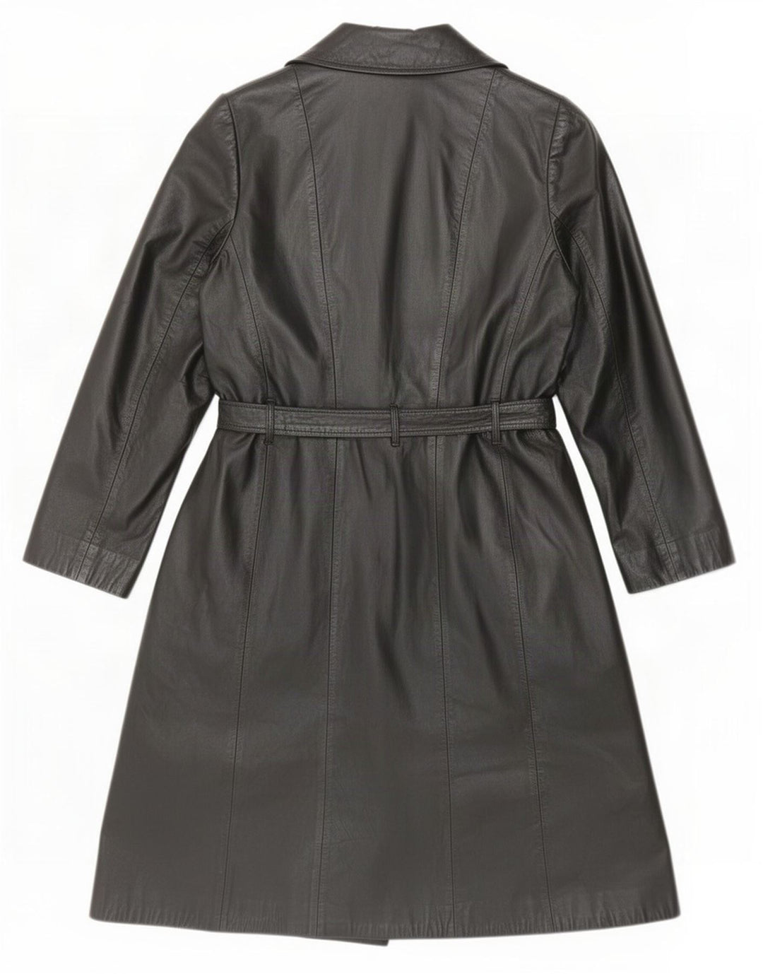 Vintage Womens Leather Coat IT 46 Large Black
