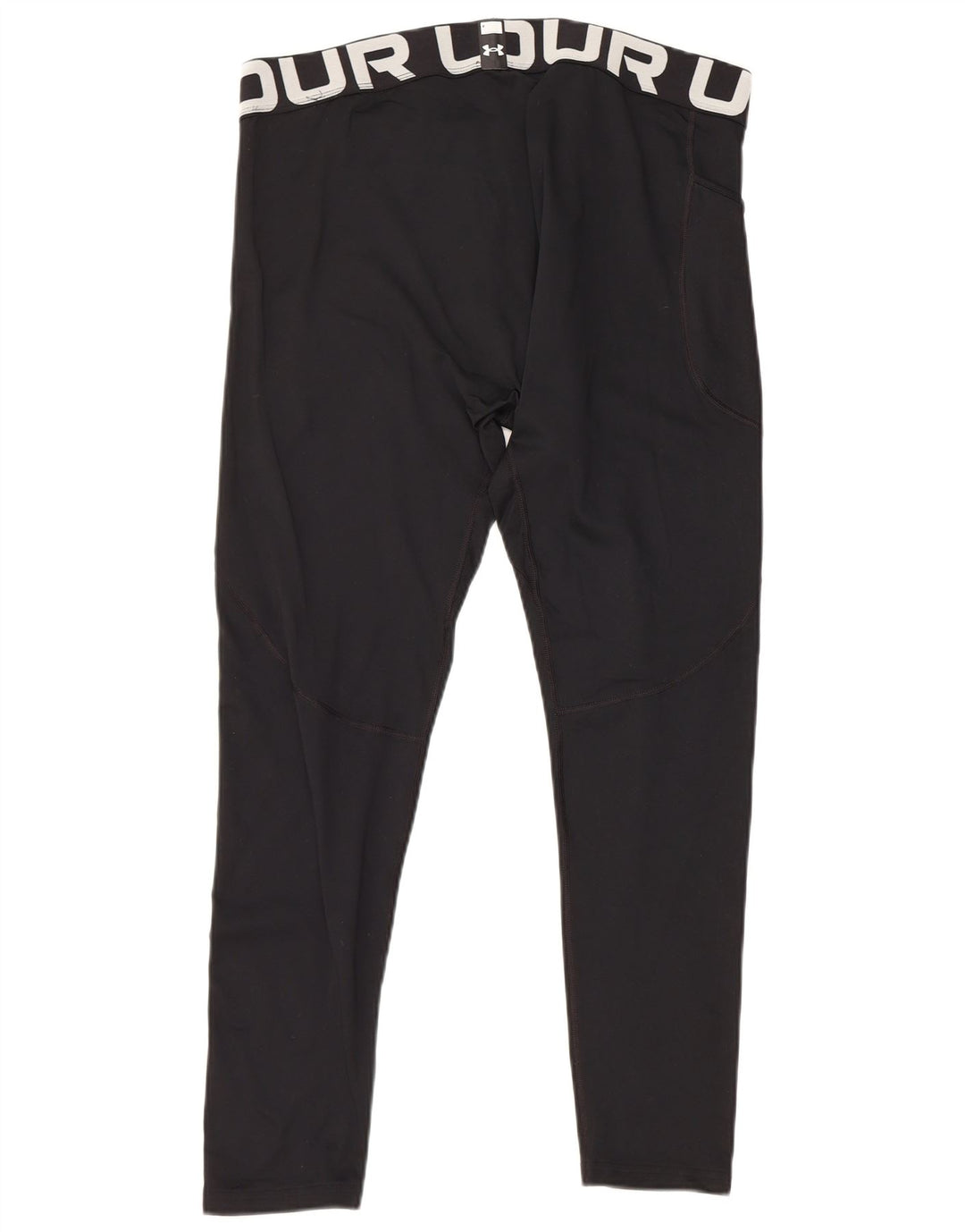 UNDER ARMOUR Mens Cold Gear Graphic Leggings 2XL  Black Polyester