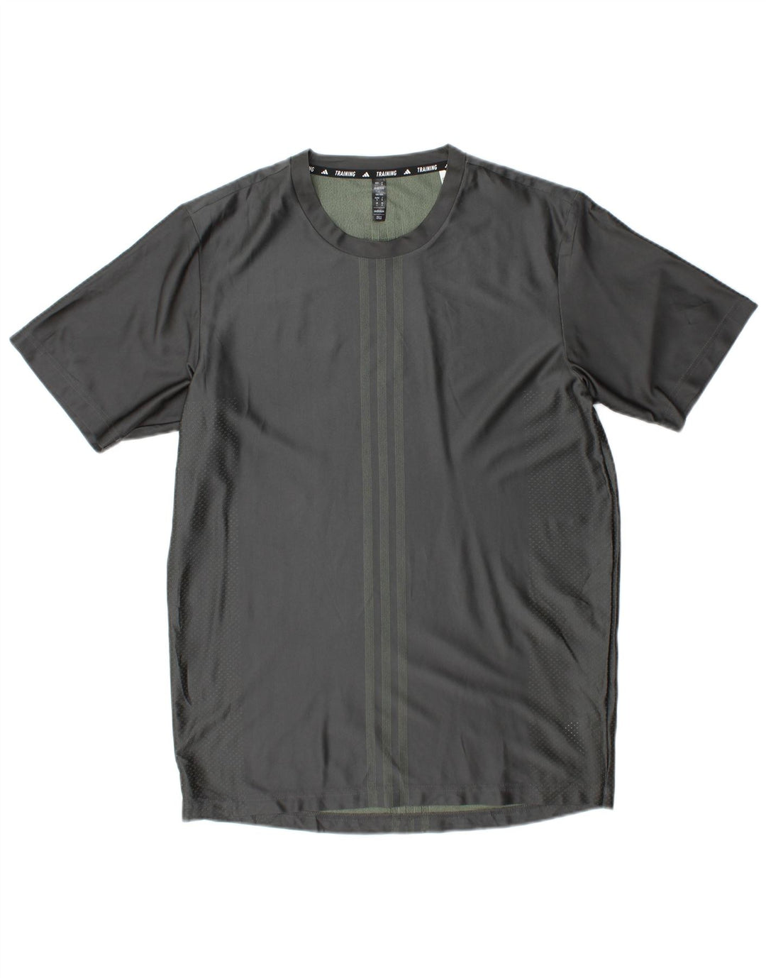 Adidas Mens Aeroready T-Shirt Top Medium Grey Striped Polyester
