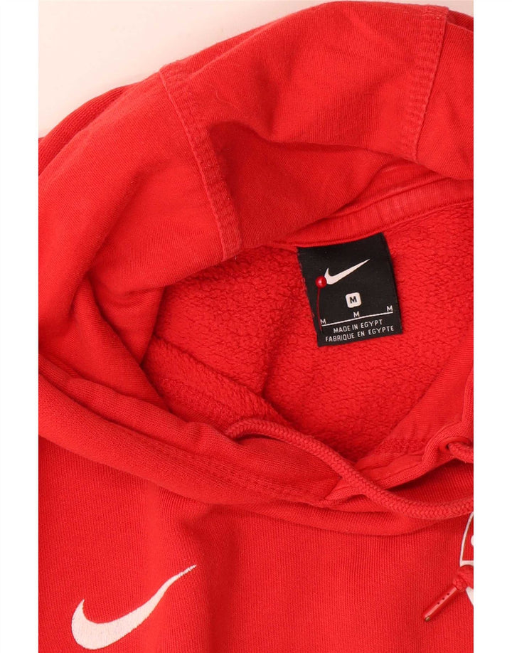 Nike Mens Graphic Hoodie Jumper Medium Red Cotton