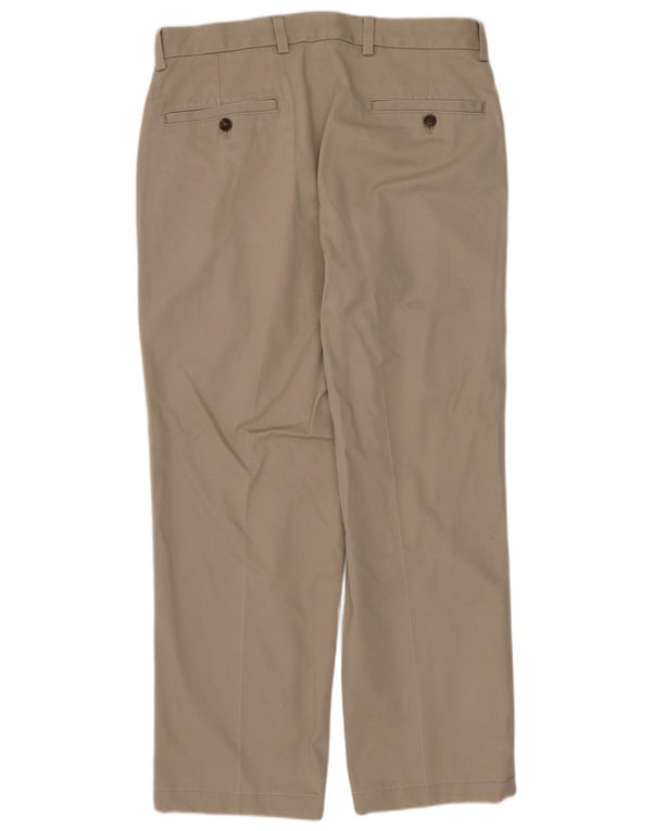 Brooks Brothers Mens Clark Straight Chino Trousers W32 L27 Beige Cotton