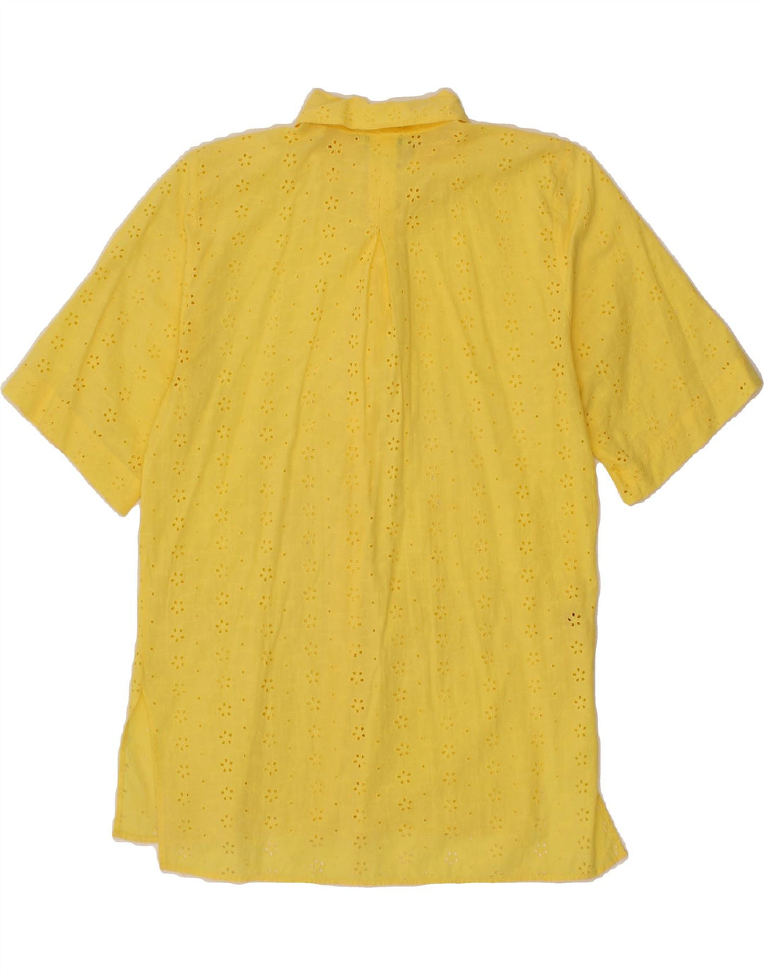 NARACAMICIE Womens Short Sleeve Shirt UK 12 Medium Yellow Cotton Vintage Naracamicie and Second-Hand Naracamicie from Messina Hembry 