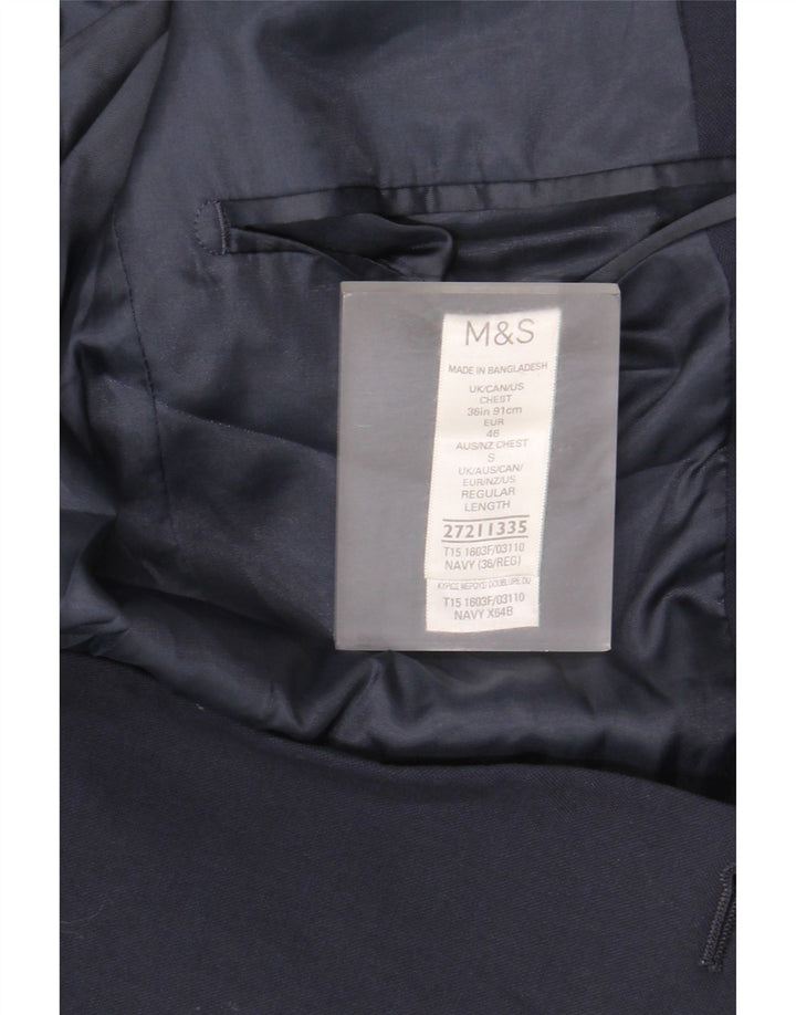 Marks & Spencer Mens Regular Fit Blazer Jacket UK 36 Small Navy Blue