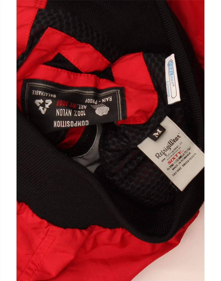 REFRIGIWEAR Womens Crop Hooded Bomber Jacket UK 12 Medium Red Polyamide