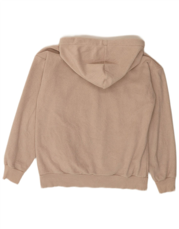 CHAMPION Mens Graphic Hooded Fleece Jumper Small Beige Polyester
