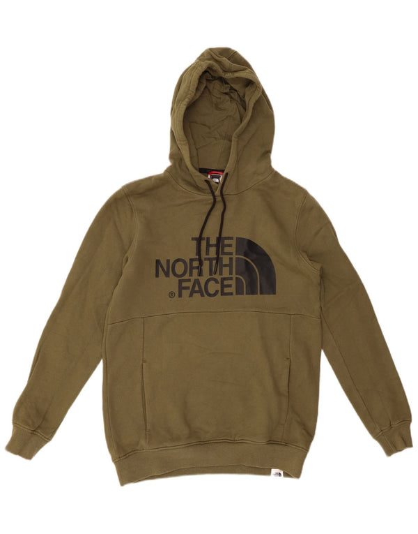 THE NORTH FACE Womens Graphic Hoodie Jumper UK 6 XS Khaki Cotton