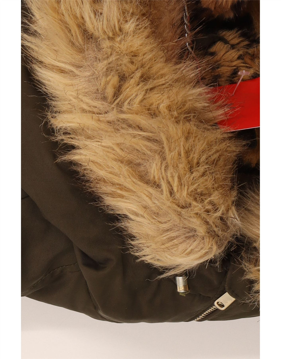 Zara Womens Hooded Parka Jacket UK 14 Medium Khaki Polyester