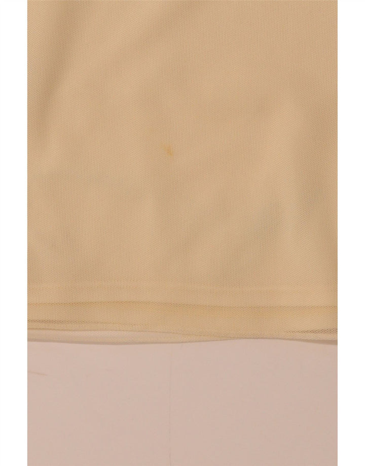 COAST Womens Crop See Through Blouse Top UK 16 Large Yellow Polyester