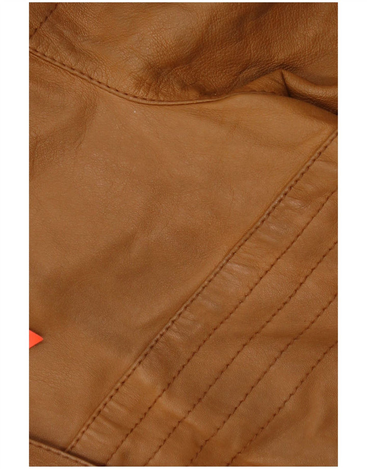 Vintage Womens Leather Jacket IT 44 Medium Brown Leather