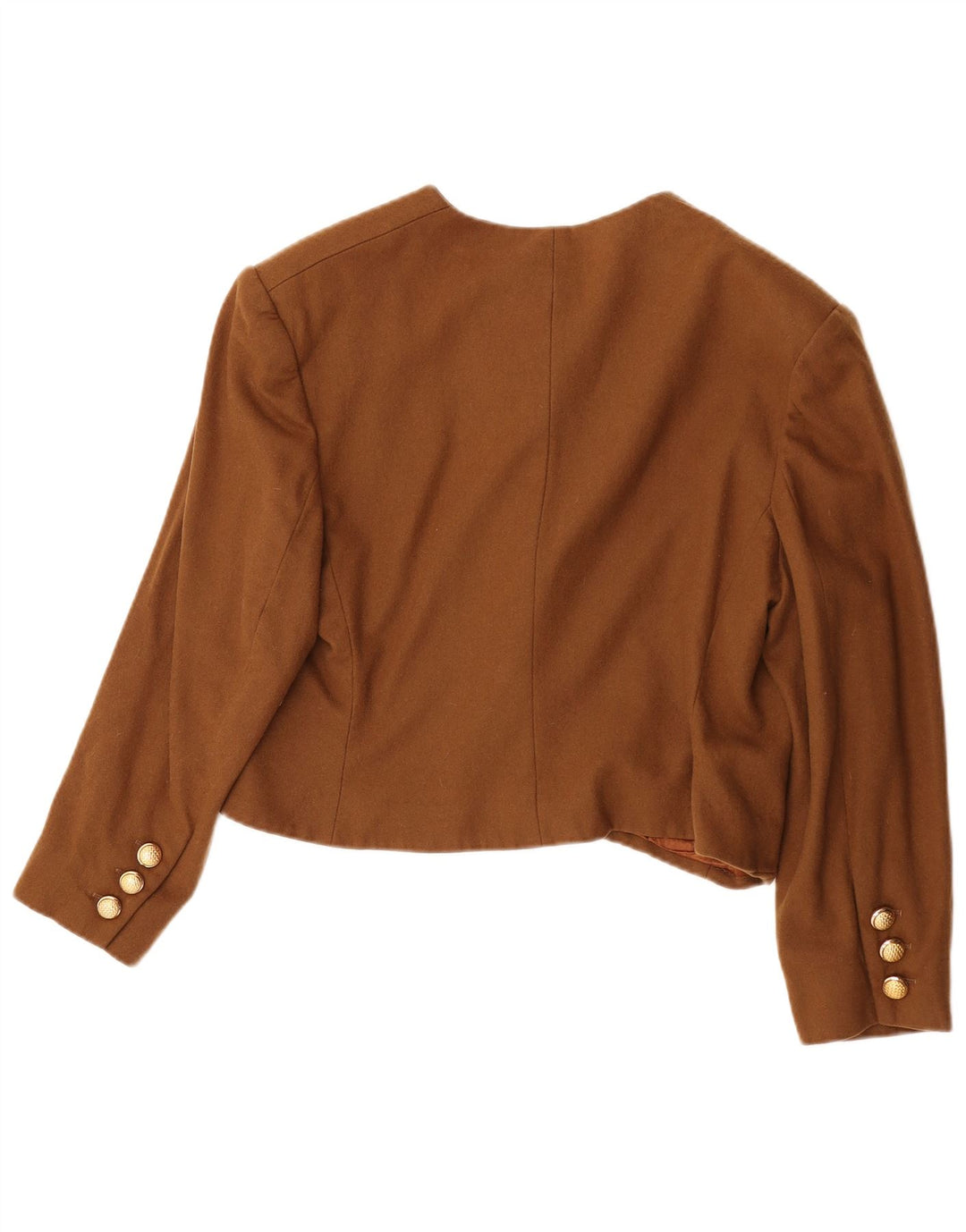 Yves Saint Laurent Womens Crop Blazer Jacket IT 46 Large Brown Classic