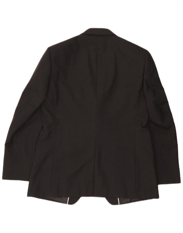 MARKS & SPENCER Mens 2 Button Blazer Jacket UK 42 Large Black Polyester