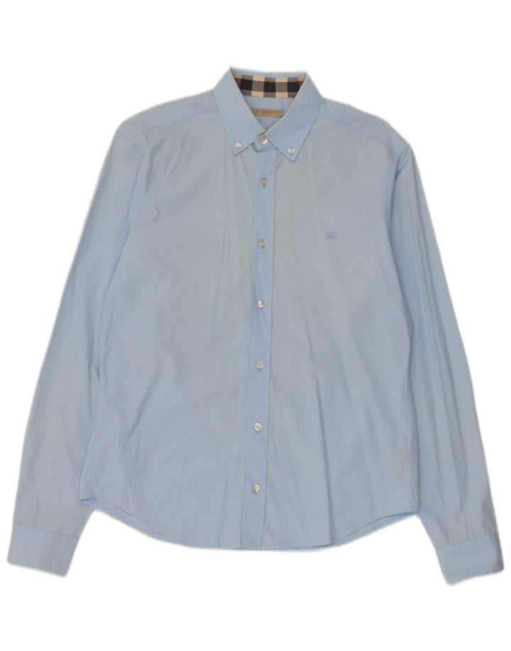 Burberry Mens BRIT Shirt Medium Blue Cotton