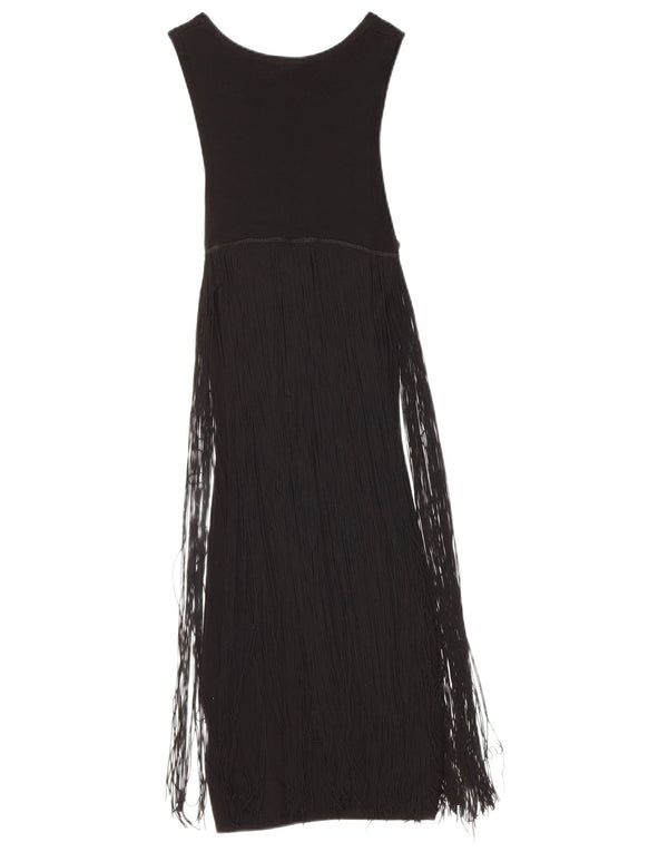 Topshop Womens Sleeveless Maxi Dress UK 6 XS Black Viscose