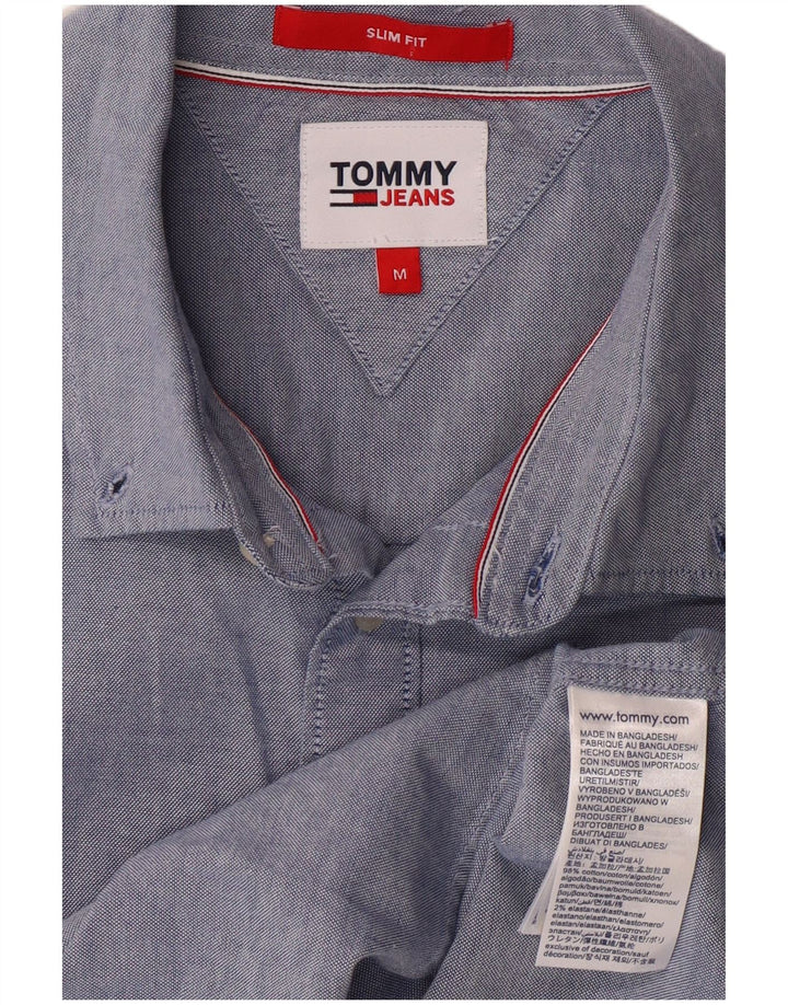 TOMMY HILFIGER Mens Slim Fit Shirt Medium Blue Cotton