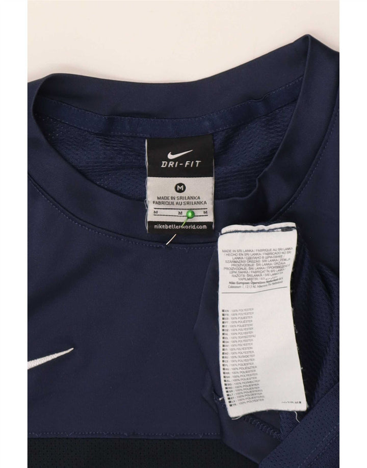 Nike Mens Dri Fit T-Shirt Top Medium Navy Blue Polyester