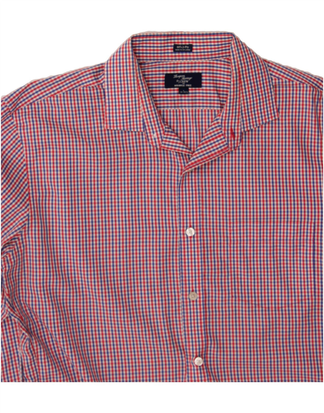 J. CREW Mens Shirt Size 16 1/2 Large Red Check Cotton 80s Vintage J. Crew and Second-Hand J. Crew from Messina Hembry 