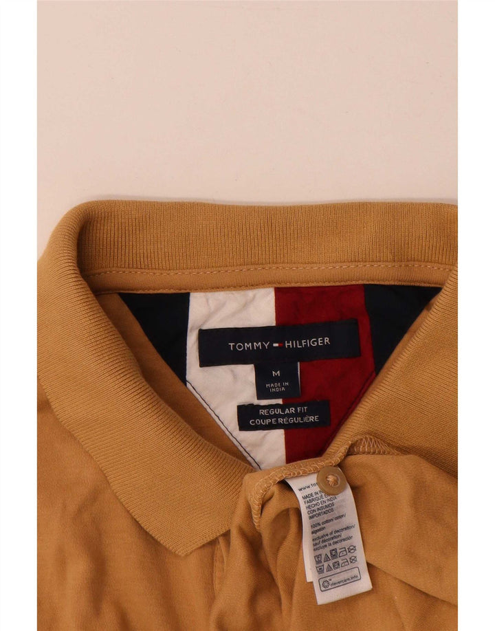 Tommy Hilfiger Mens Regular Fit Polo Shirt Medium Brown Cotton