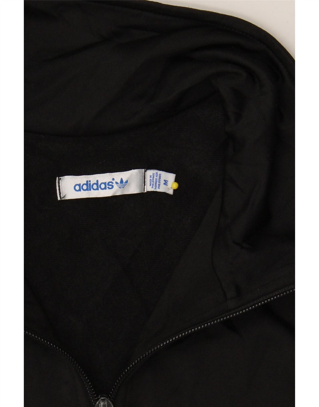 ADIDAS Womens Graphic Tracksuit Top Jacket UK 14 Medium Black Polyester Vintage Adidas and Second-Hand Adidas from Messina Hembry 