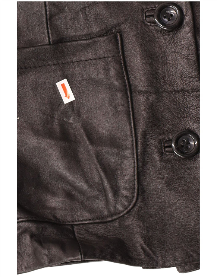 Vintage Womens Leather Jacket IT 44 Medium Black Classic