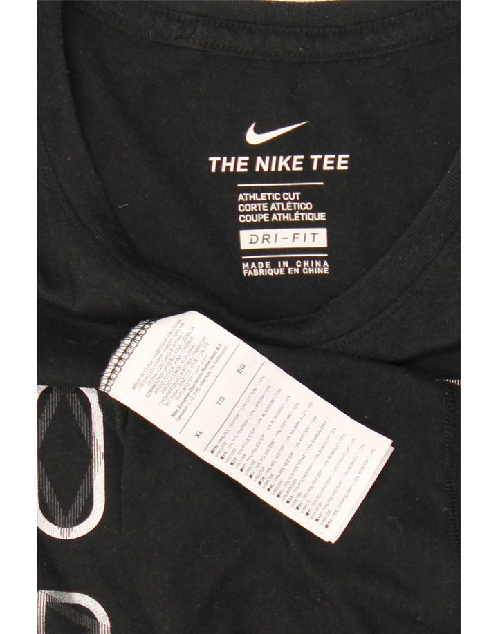 Nike Mens Dri Fit Graphic T-Shirt Top XL Black Polyester