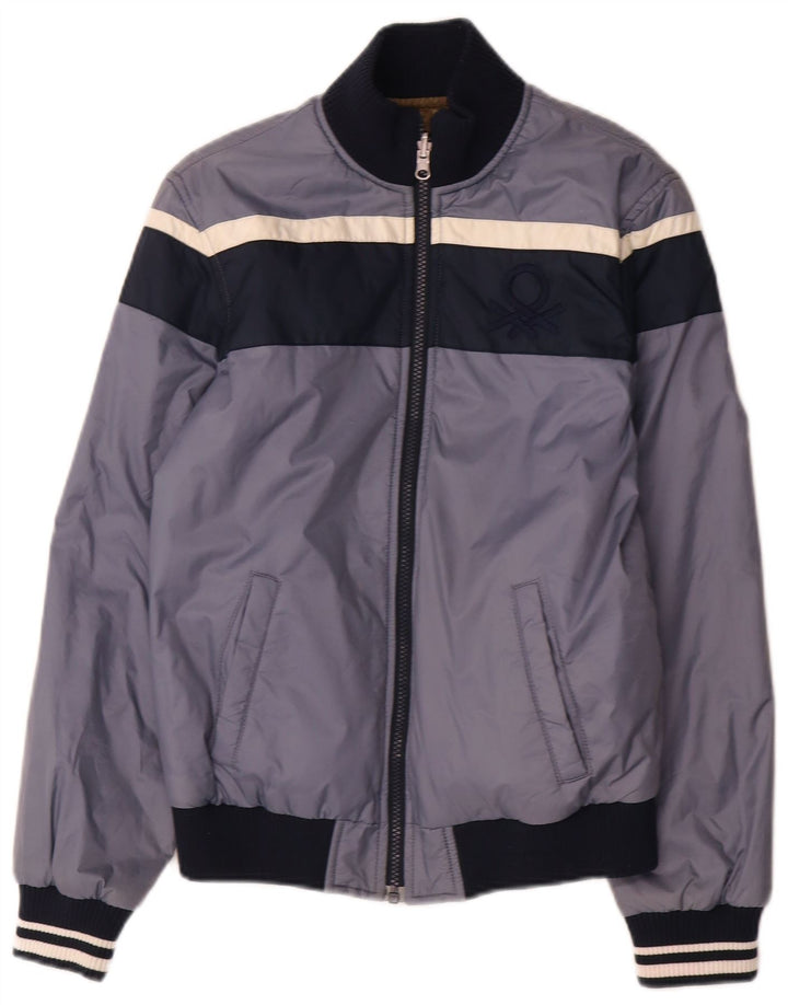 Benetton Boys Graphic Reversible Jacket 11-12 Years Grey