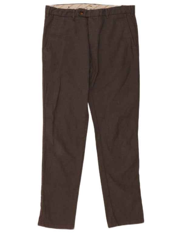 ZARA Mens Slim Suit Trousers EU 42 Large W32 L31 Grey Cotton