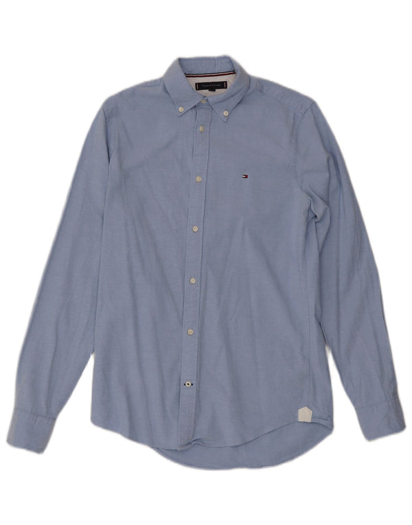 Tommy Hilfiger Mens Slim Fit Shirt Small Blue Cotton
